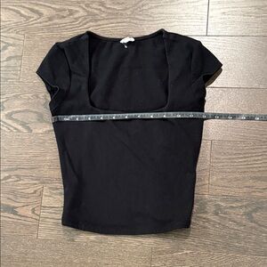 Garage Classic Black Scoop Neck Women's Top XS